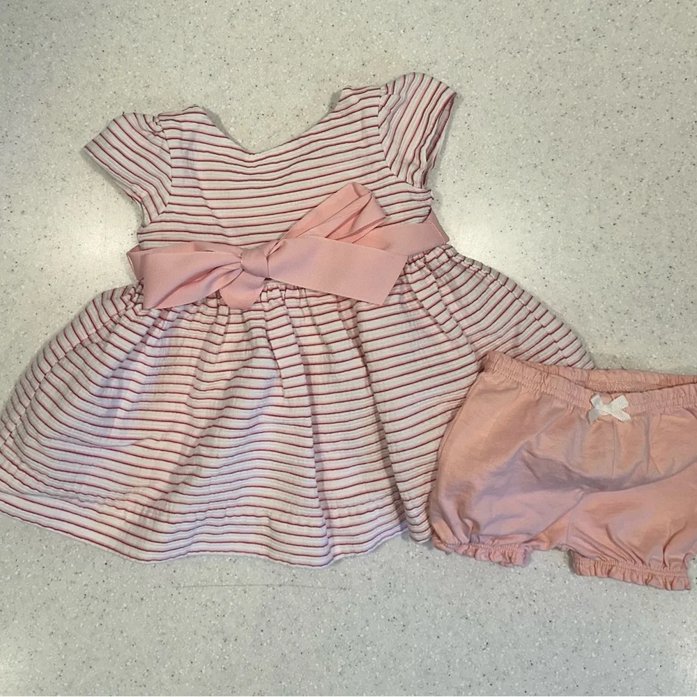 Ralph Lauren Cap Sleeved 3M Baby Girl Dress & Carter’s Bloomers! Pink & …